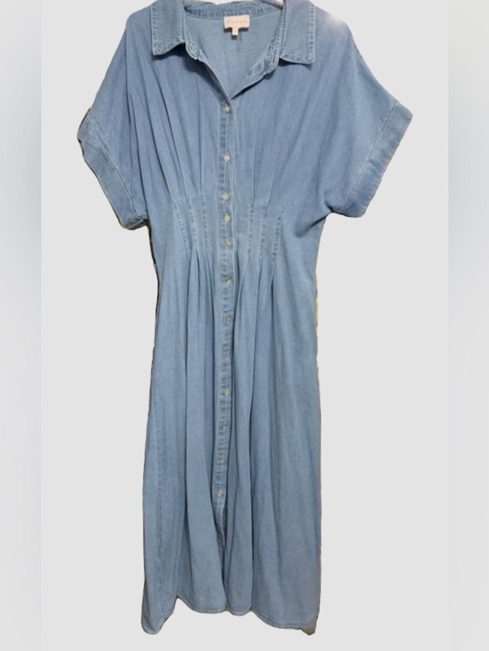 Light Wash Denim Maxi Dress